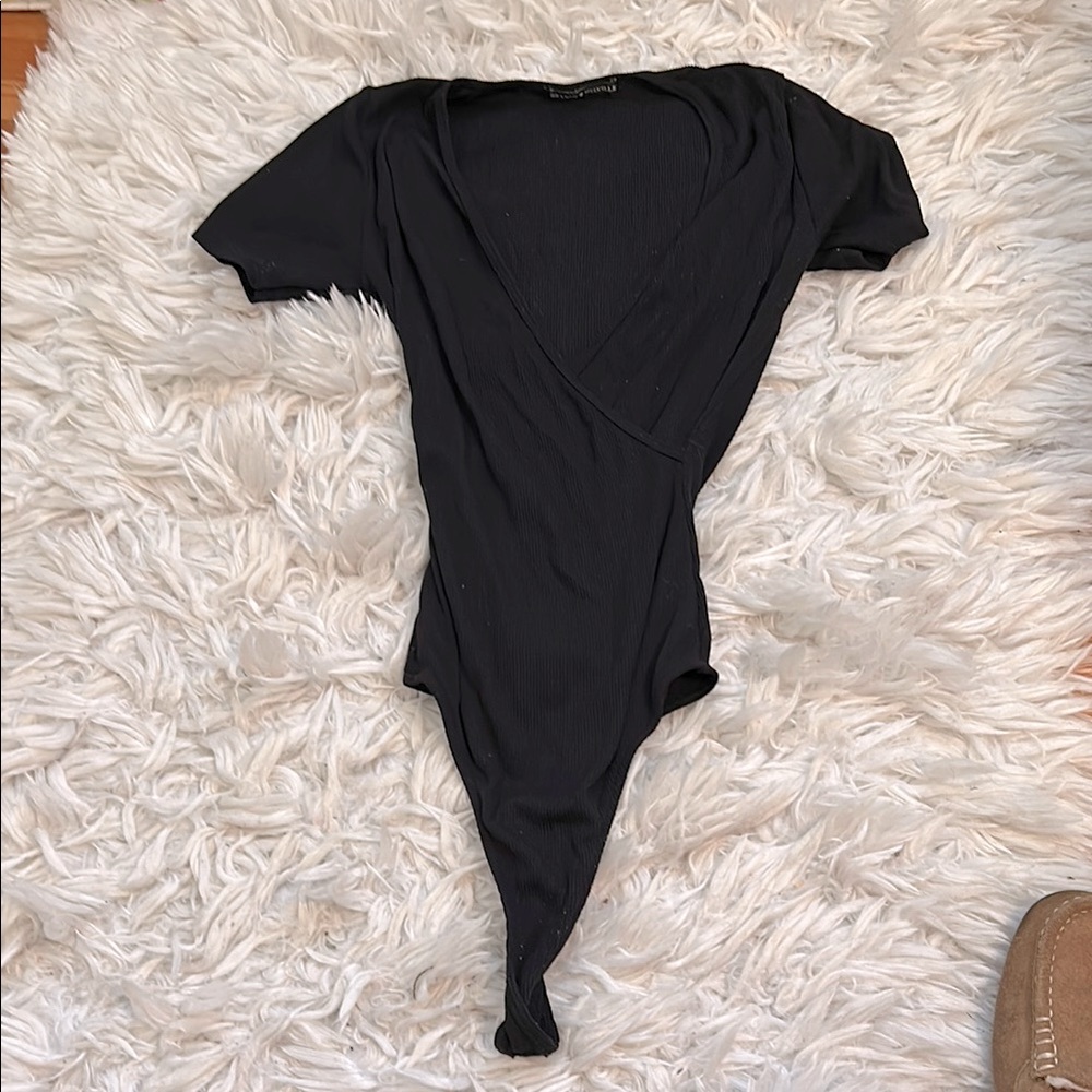 Brandy Melville Black V-Neck Bodysuit